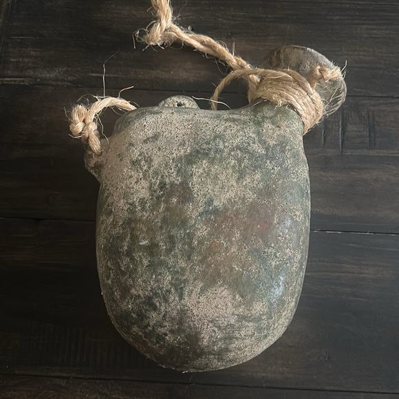 Mexican Pottery Flask Hanging Art Piece - Picture 3 of 3